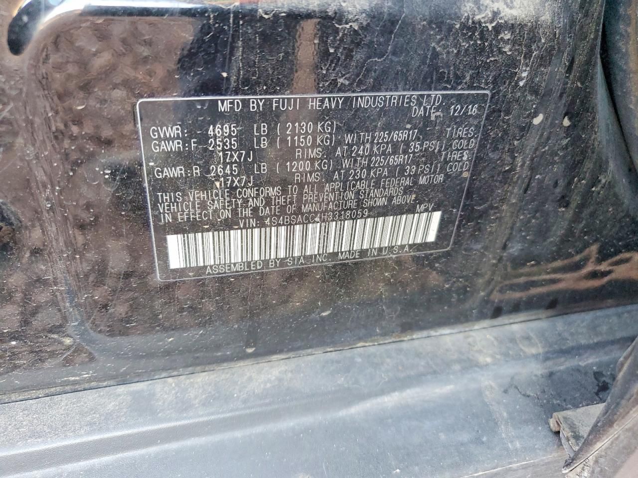 2017 Subaru Outback 2.5i Premium