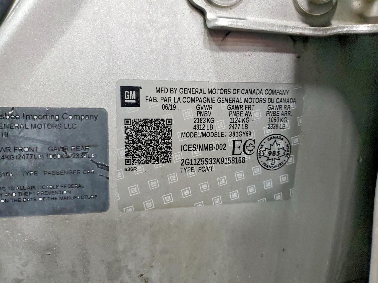 2019 Chevrolet Impala lt