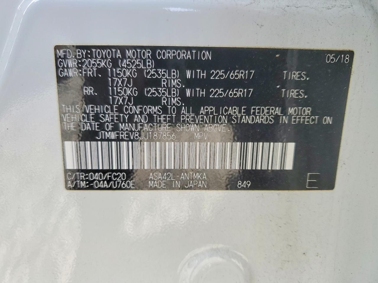 2018 Toyota Rav4 Adventure