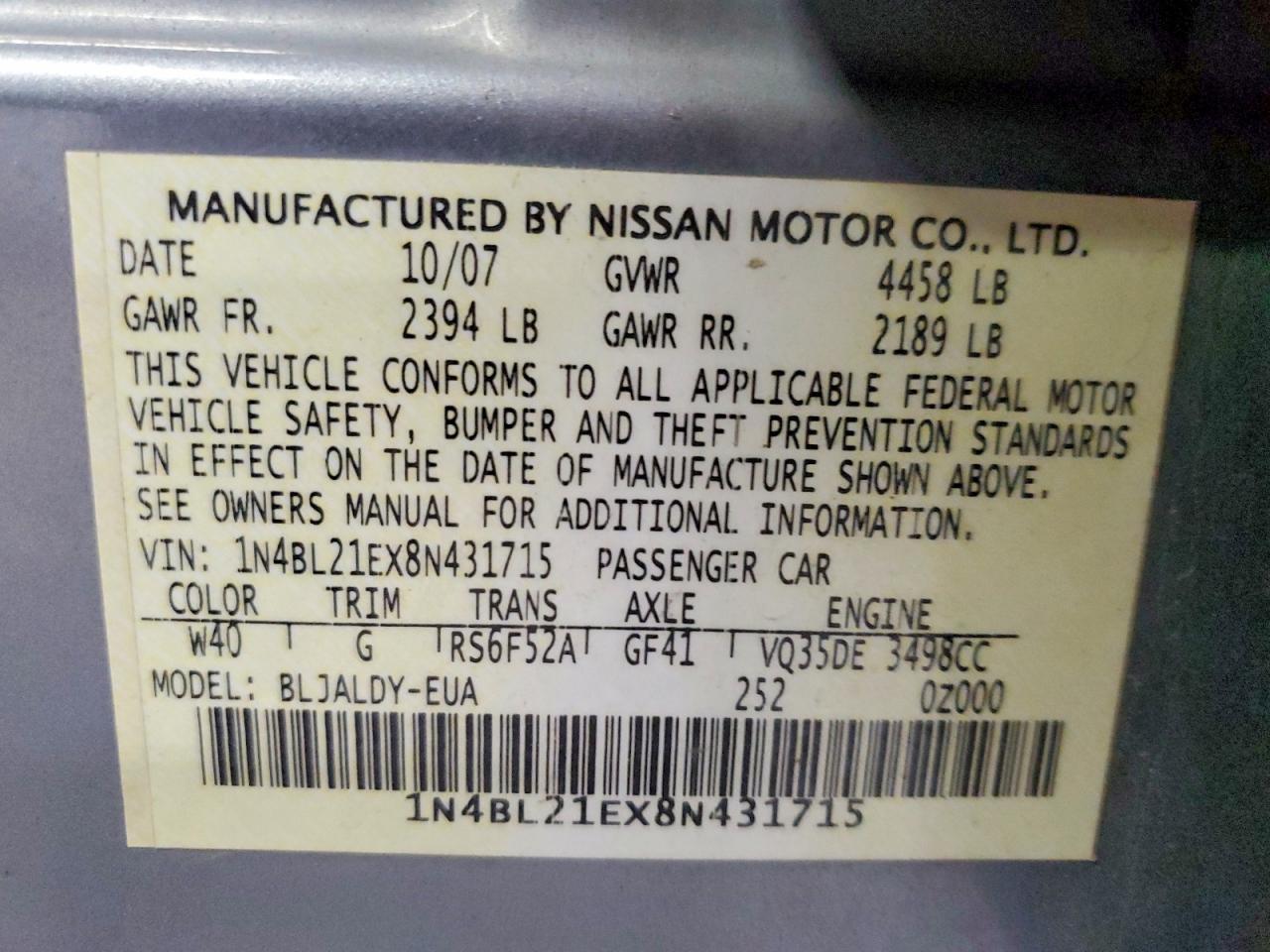 2008 Nissan Altima 3.5se