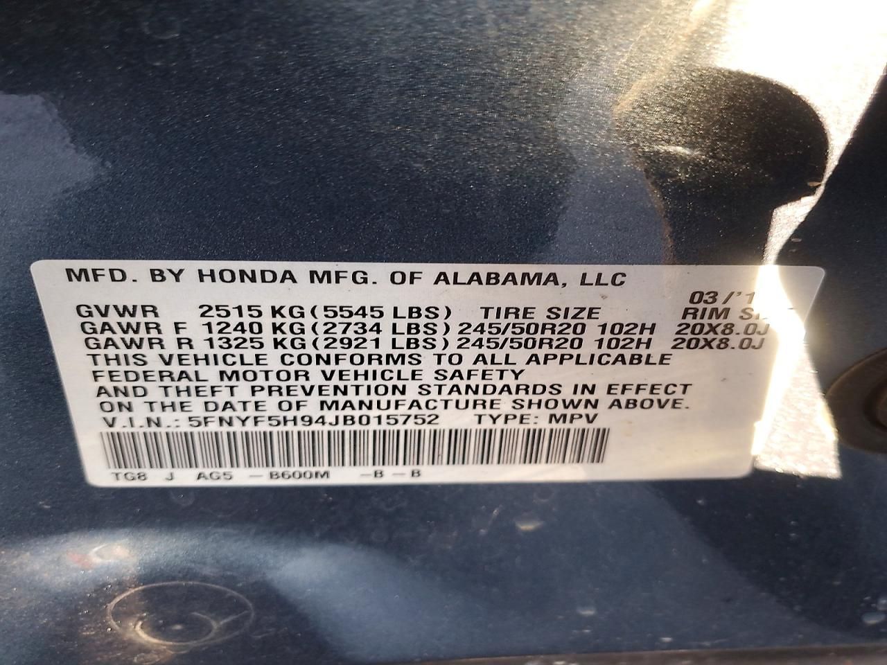 2018 Honda Pilot Touring