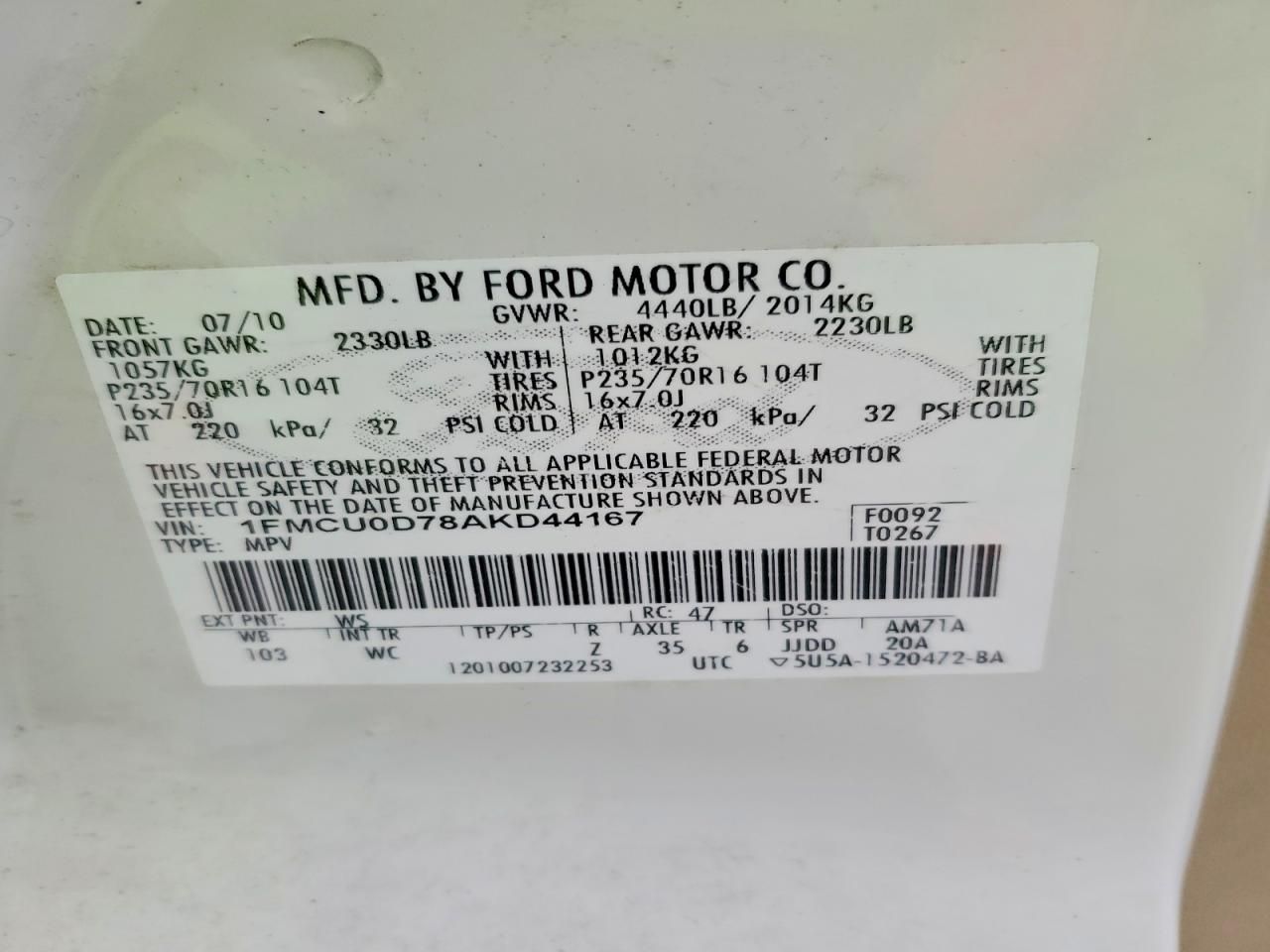 2010 Ford Escape xlt