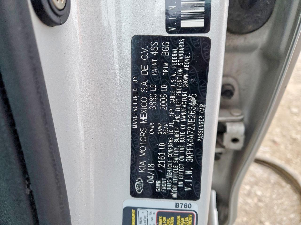 2018 KIA Forte lx
