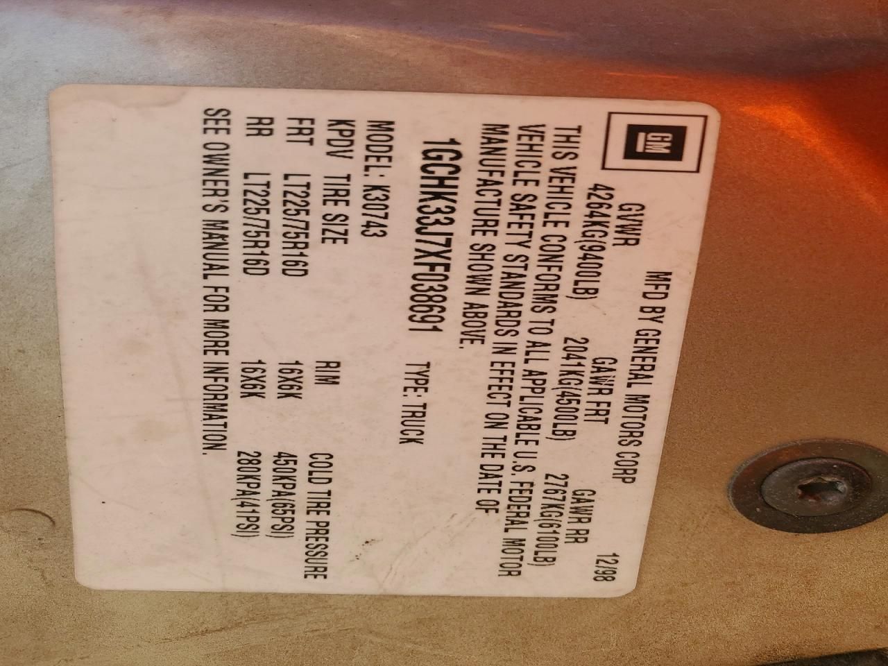 1999 Chevrolet GMT-400 K3500