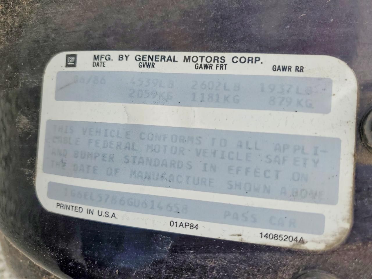 1986 Cadillac Eldorado