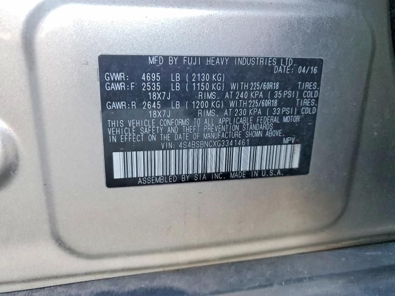 2016 Subaru Outback 2.5i Limited