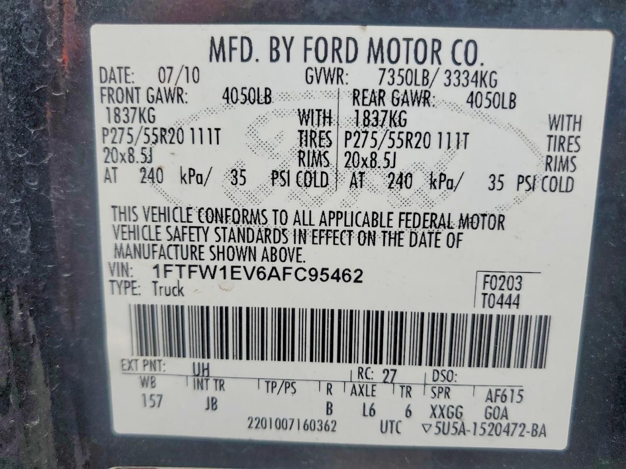 2010 Ford F150 Supercrew