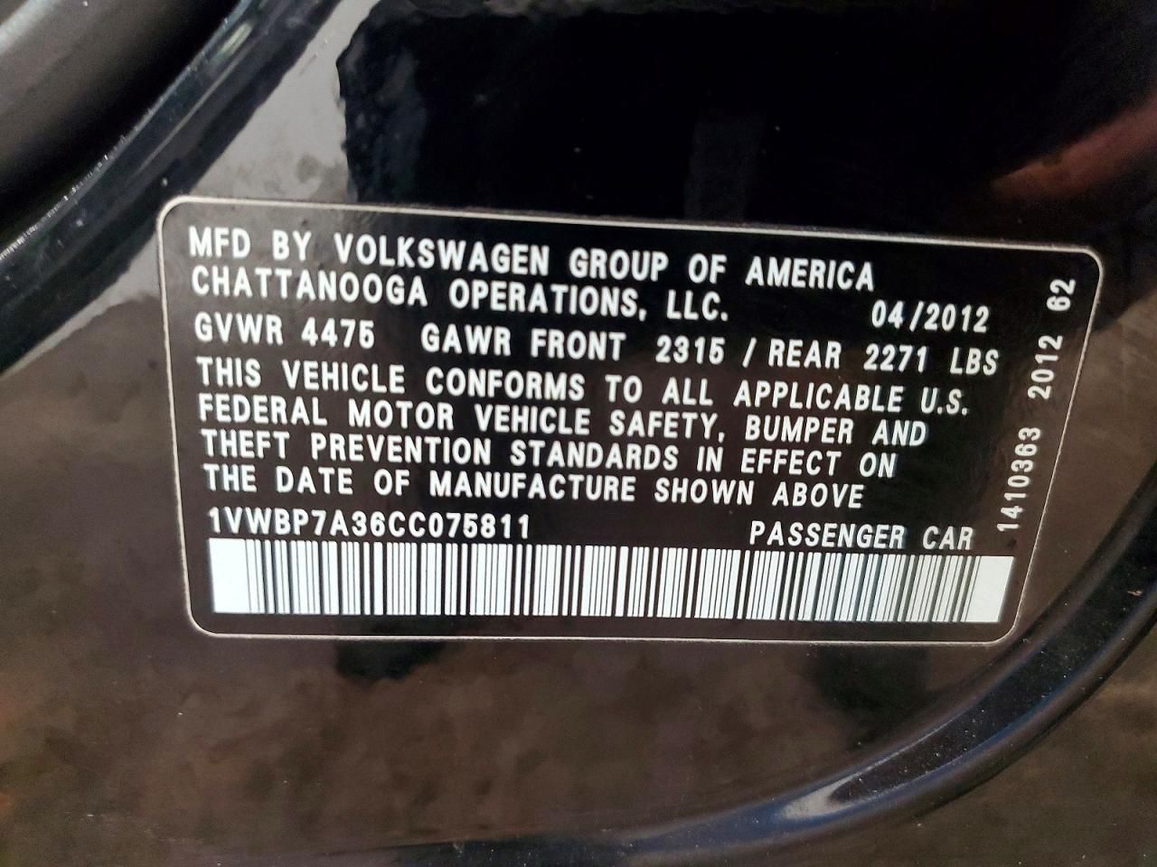 2012 Volkswagen Passat se