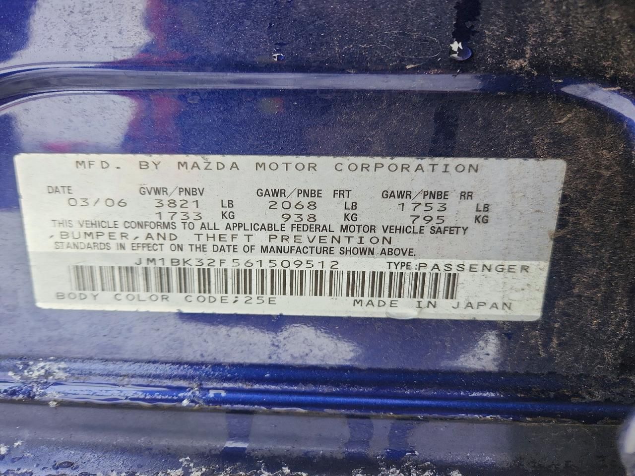 2006 Mazda 3 I