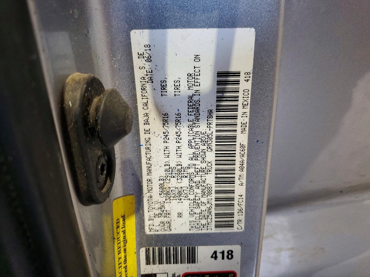 2018 Toyota Tacoma Double cab