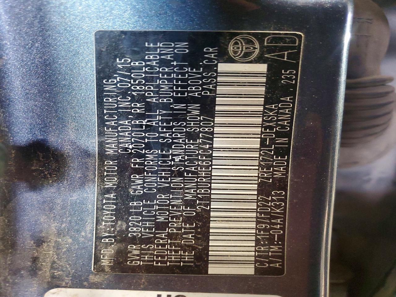 2015 Toyota Corolla l