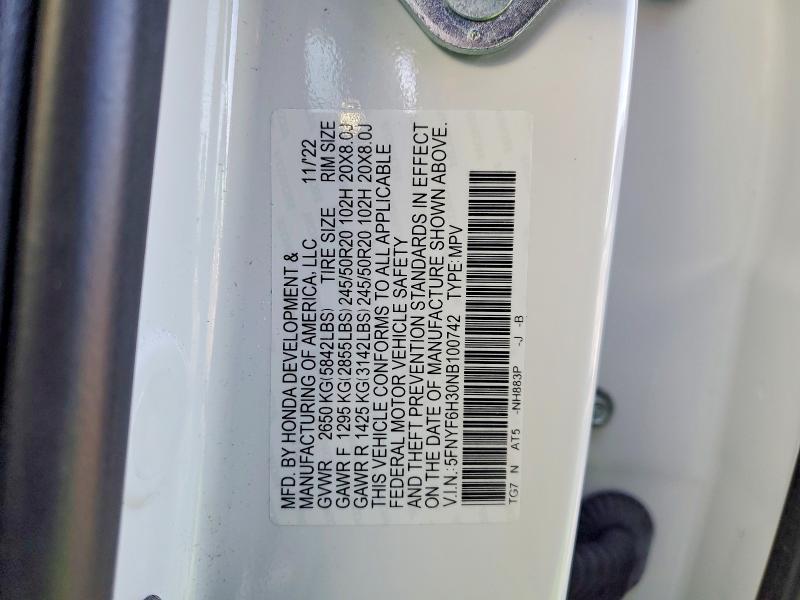 2022 Honda Pilot Sport