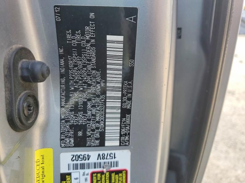 2012 Toyota Sienna le