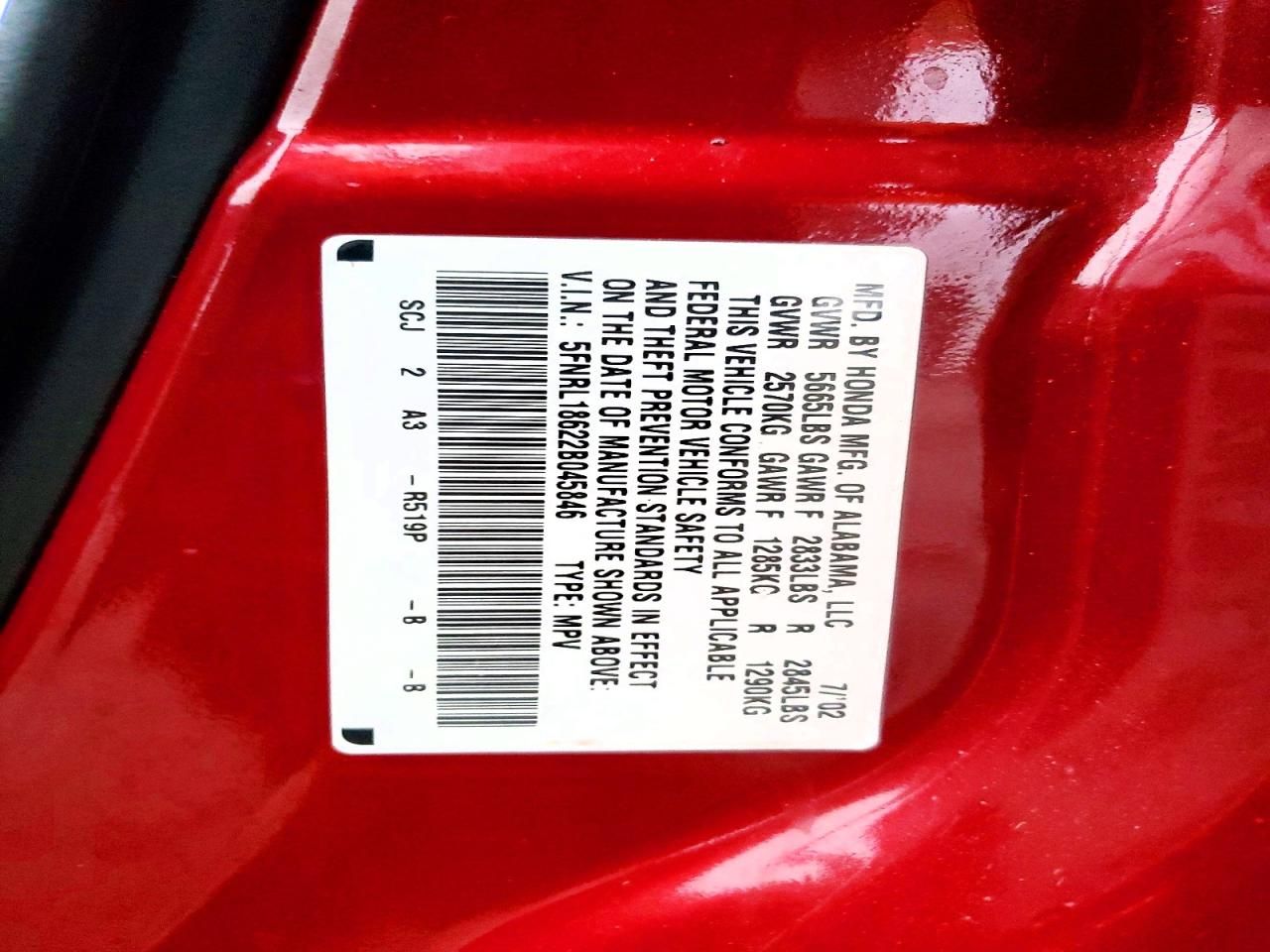 2002 Honda Odyssey ex