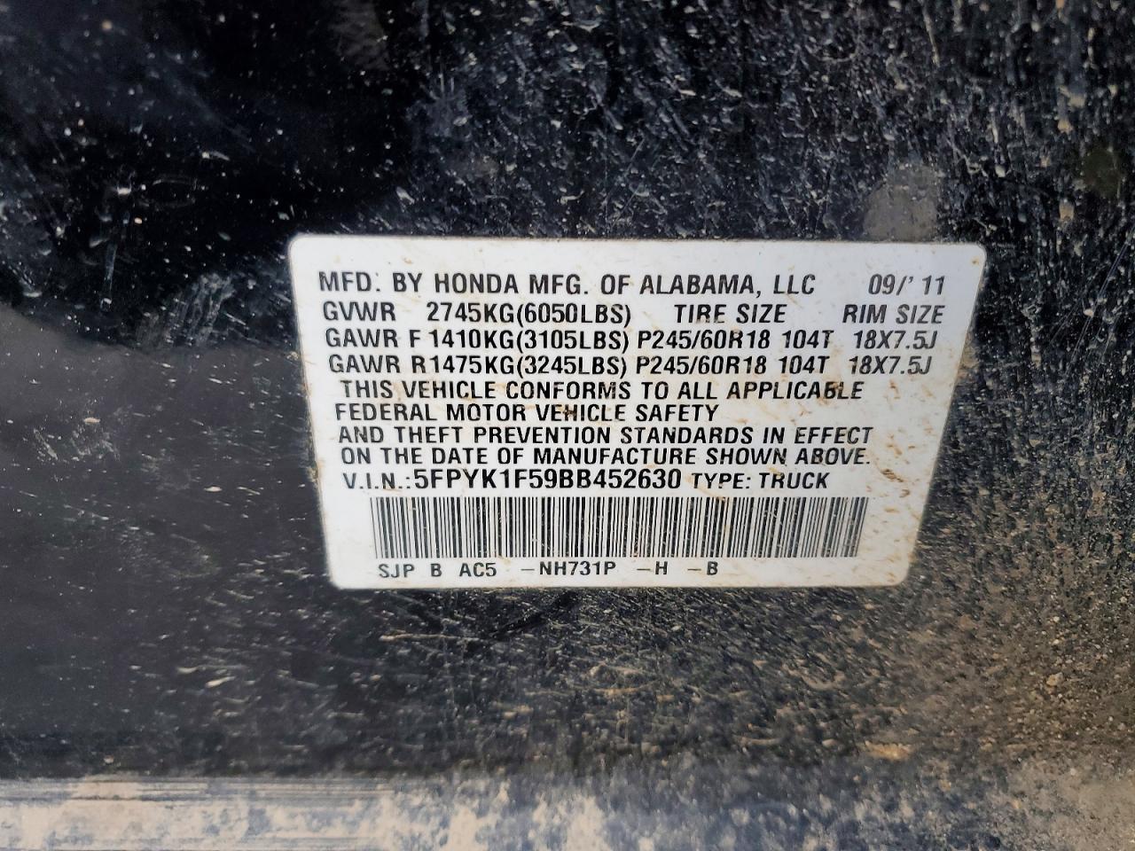 2011 Honda Ridgeline RTL
