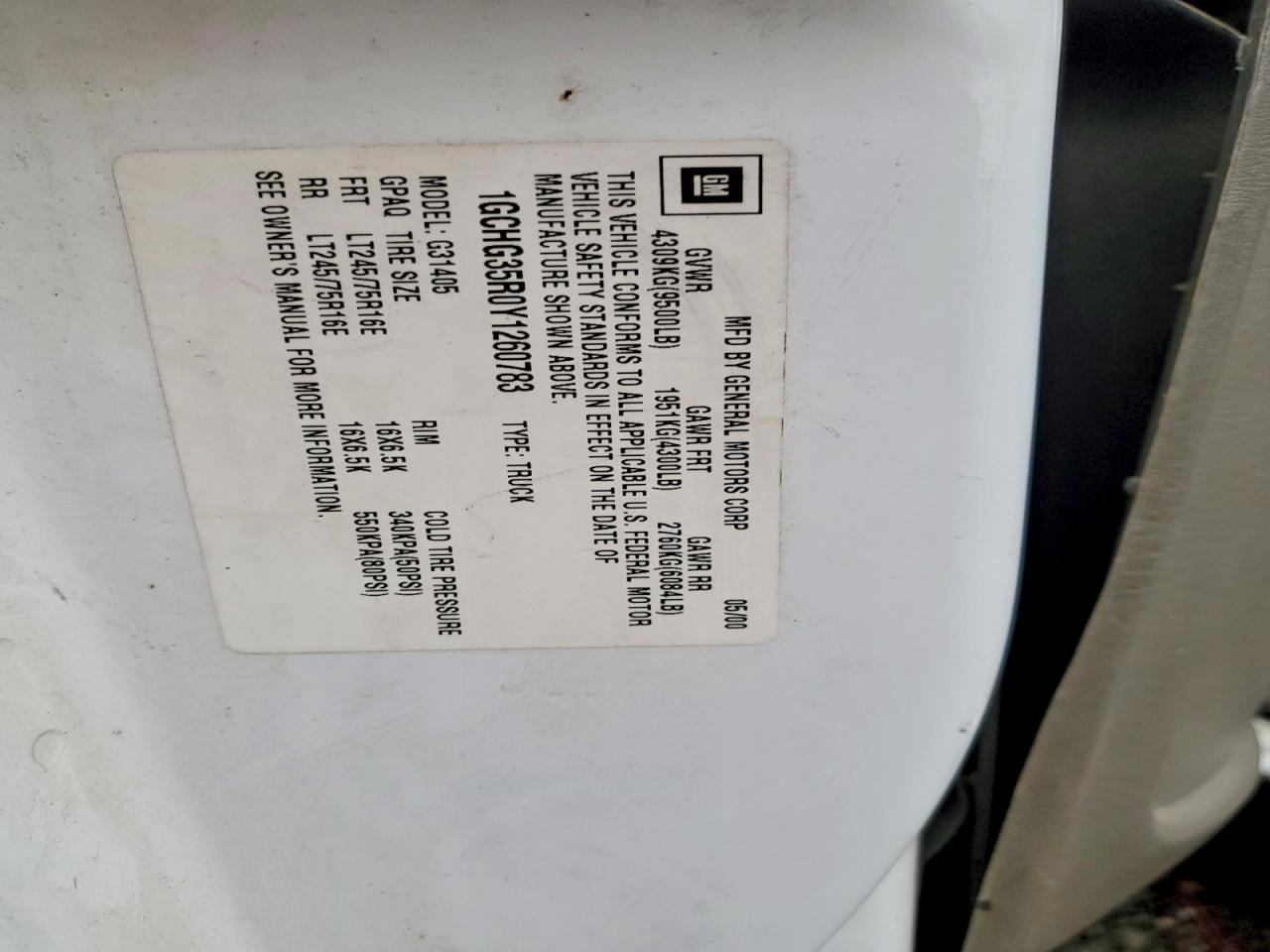 2000 Chevrolet Express 3500 Delivery Van