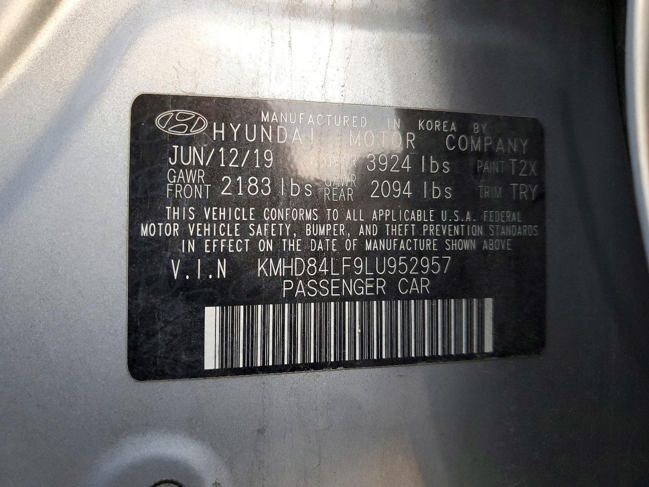 2020 Hyundai Elantra sel