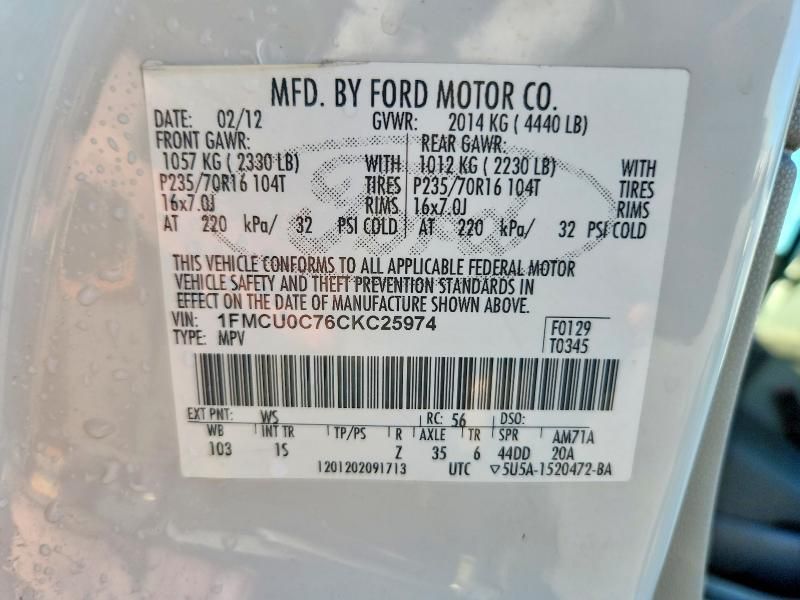 2012 Ford Escape xls