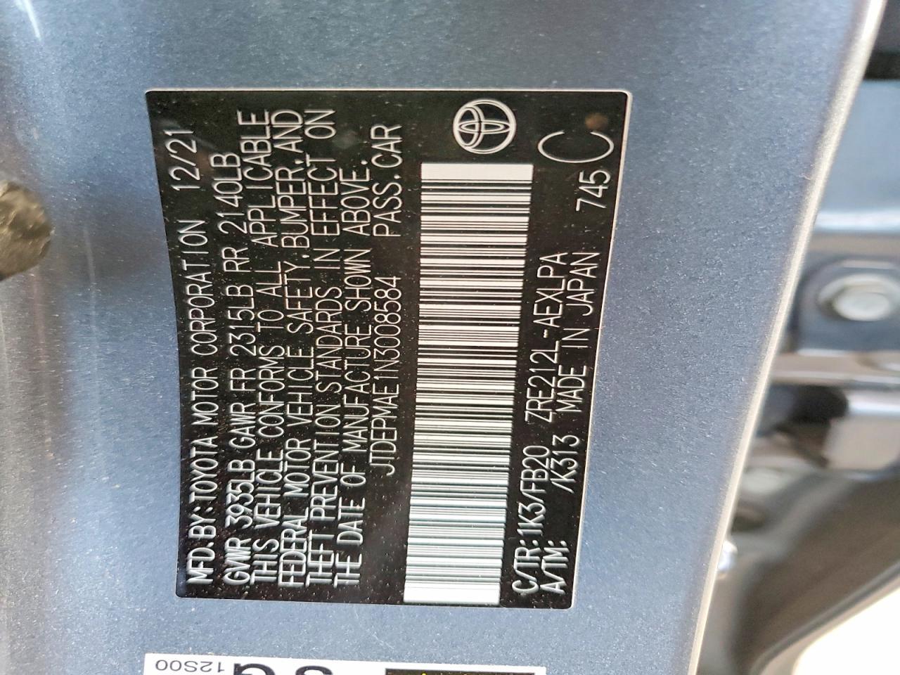 2022 Toyota Corolla le