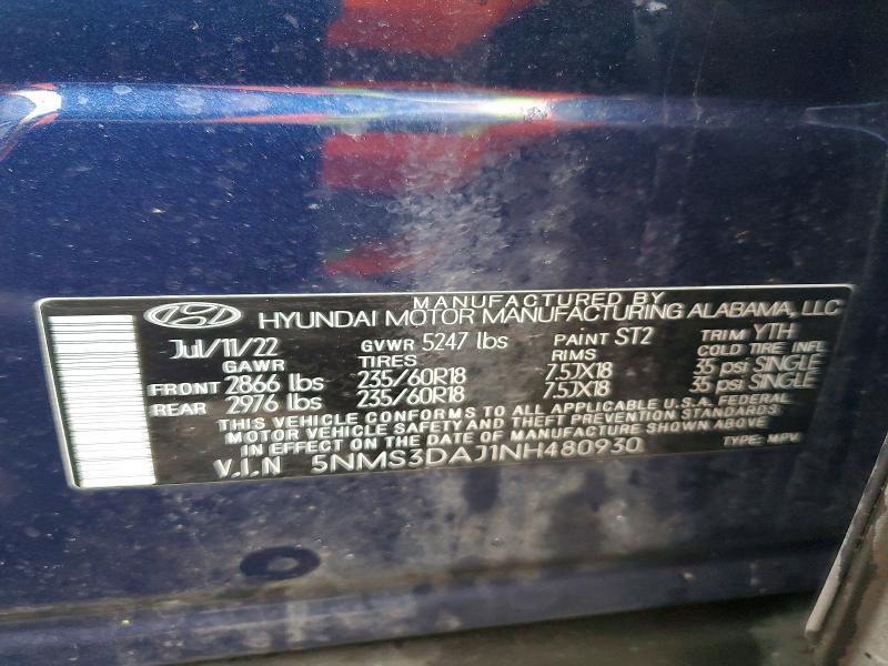 2022 Hyundai Santa fe sel