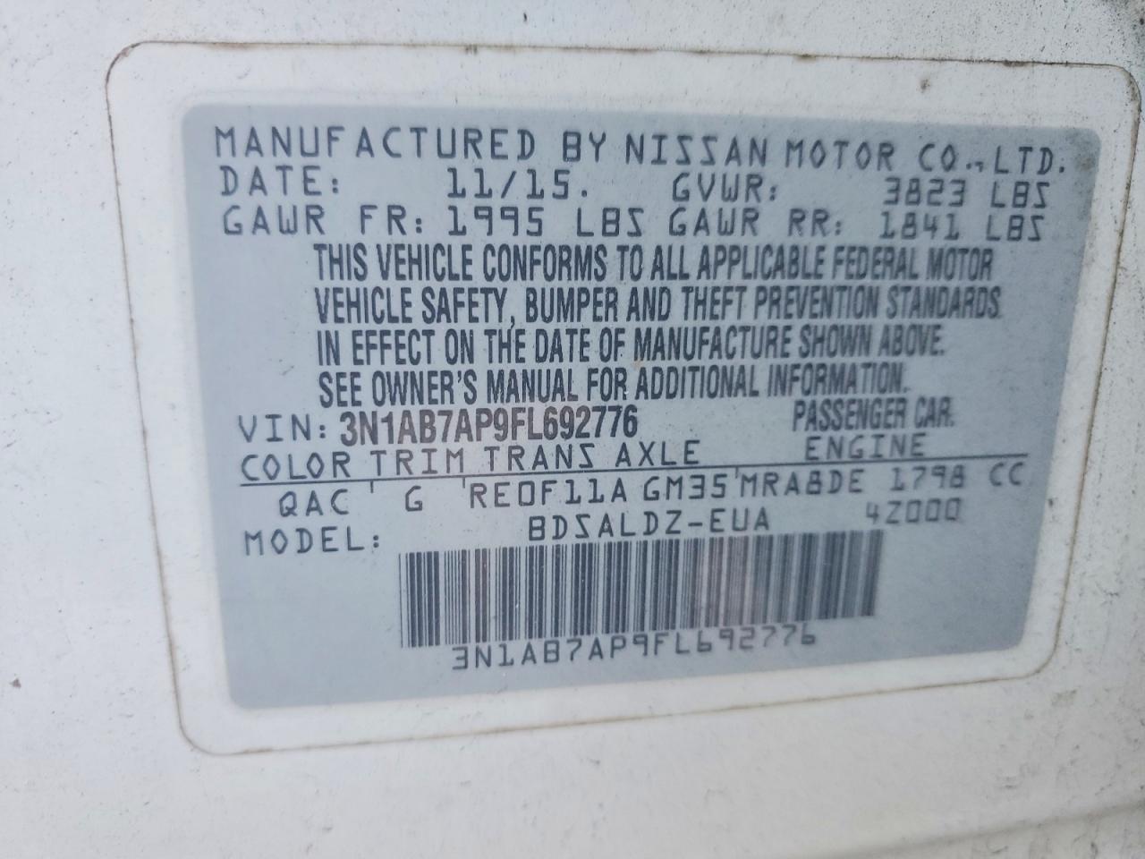 2015 Nissan Sentra s