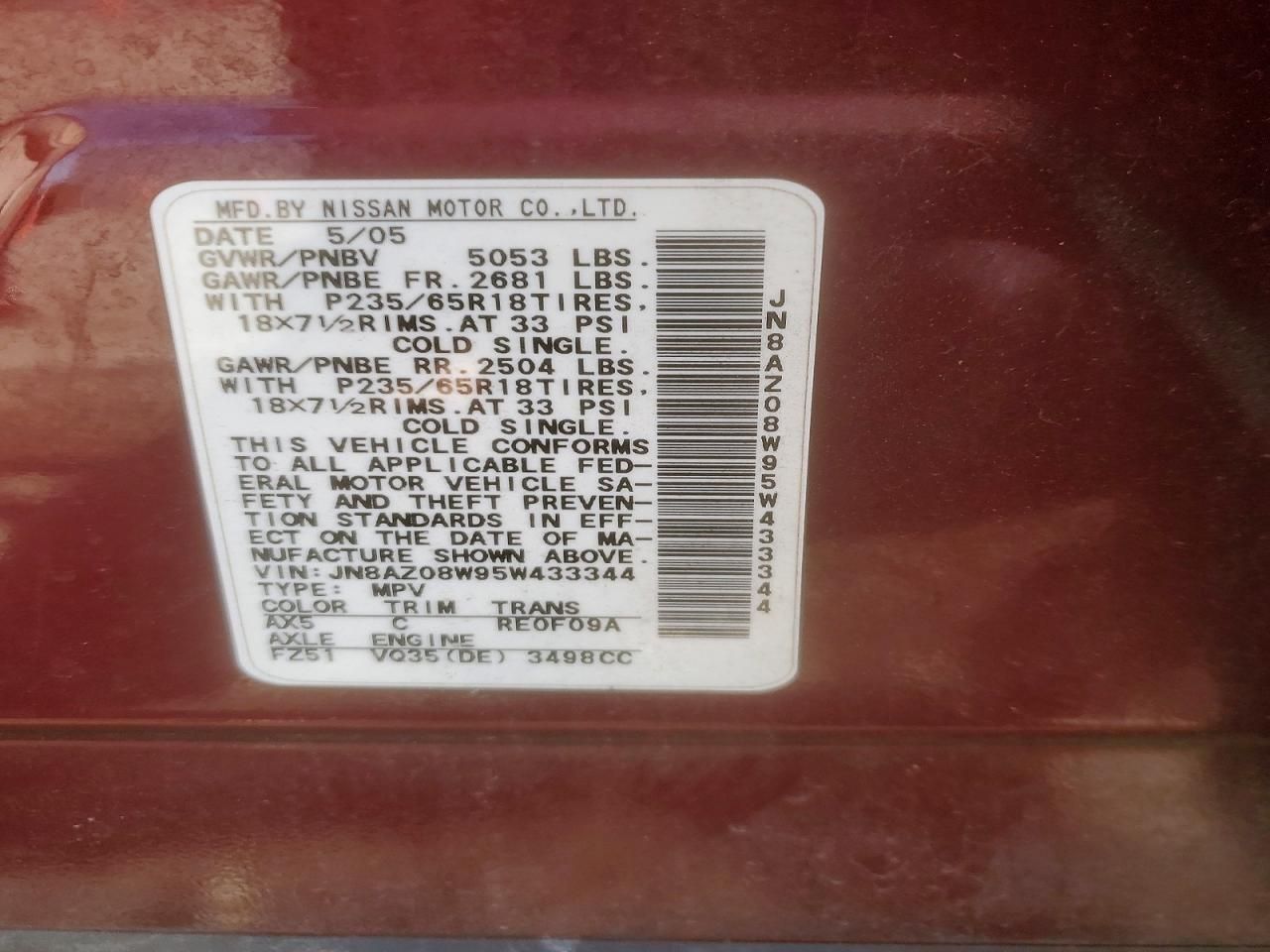 2005 Nissan Murano sl