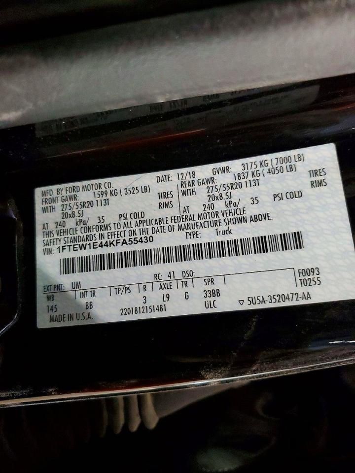 2019 Ford F150 Supercrew