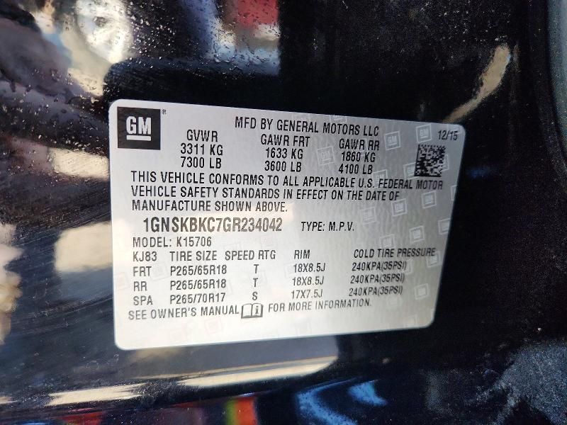 2016 Chevrolet Tahoe K1500 lt