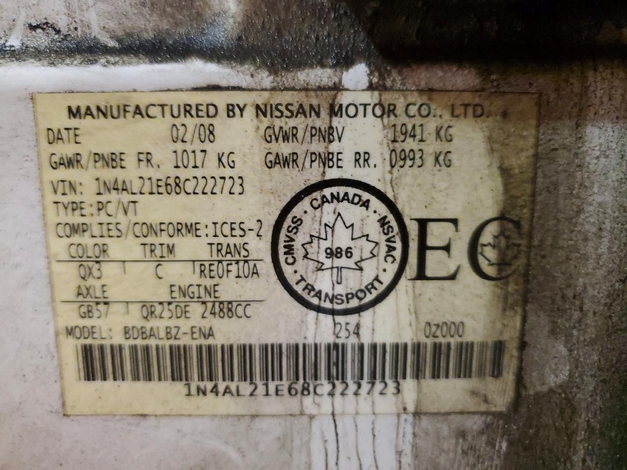 2008 Nissan Altima 2.5