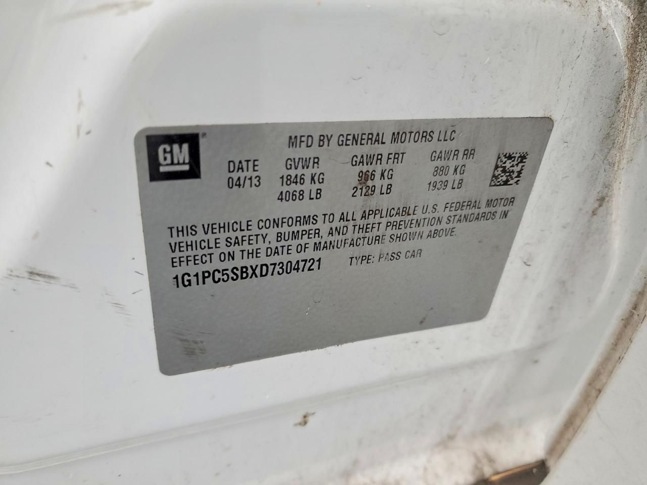 2013 Chevrolet Cruze lt