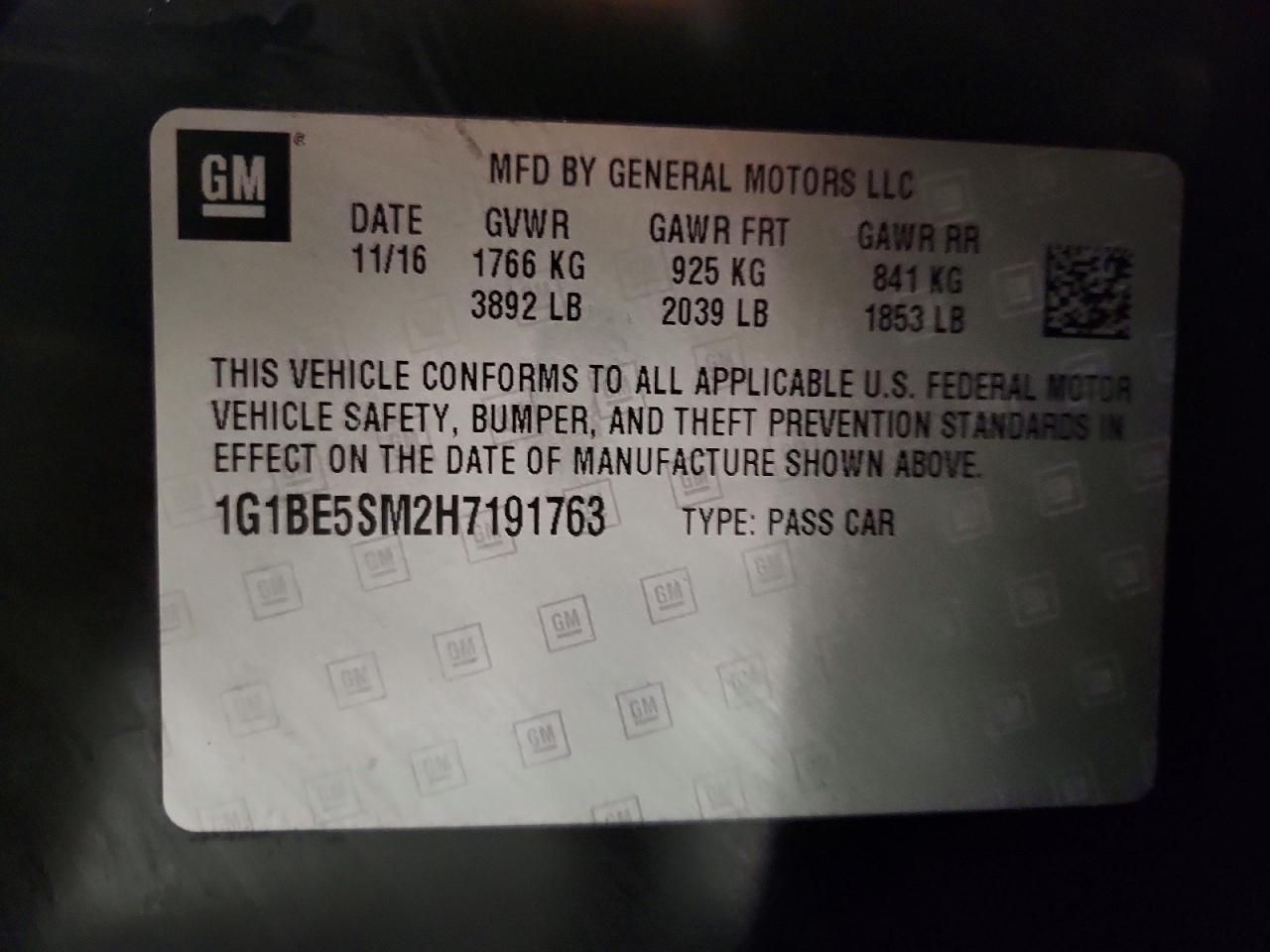 2017 Chevrolet Cruze lt