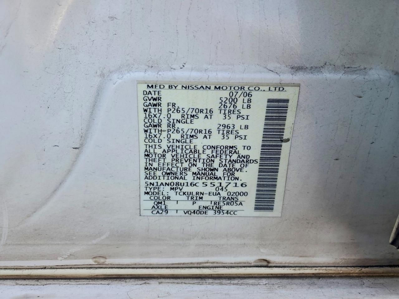 2006 Nissan Xterra off Road