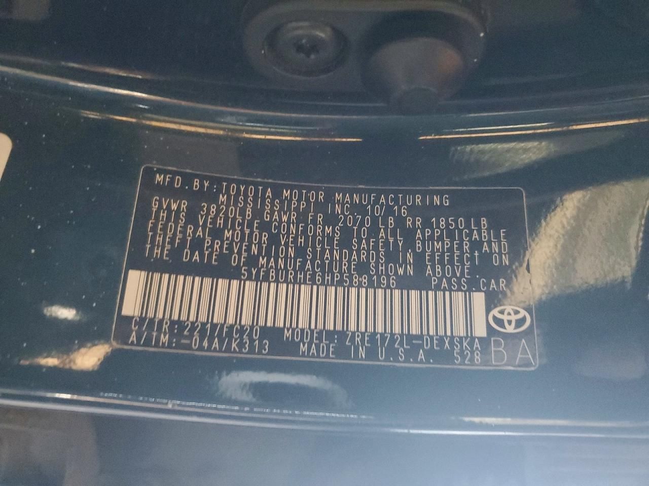 2017 Toyota Corolla l