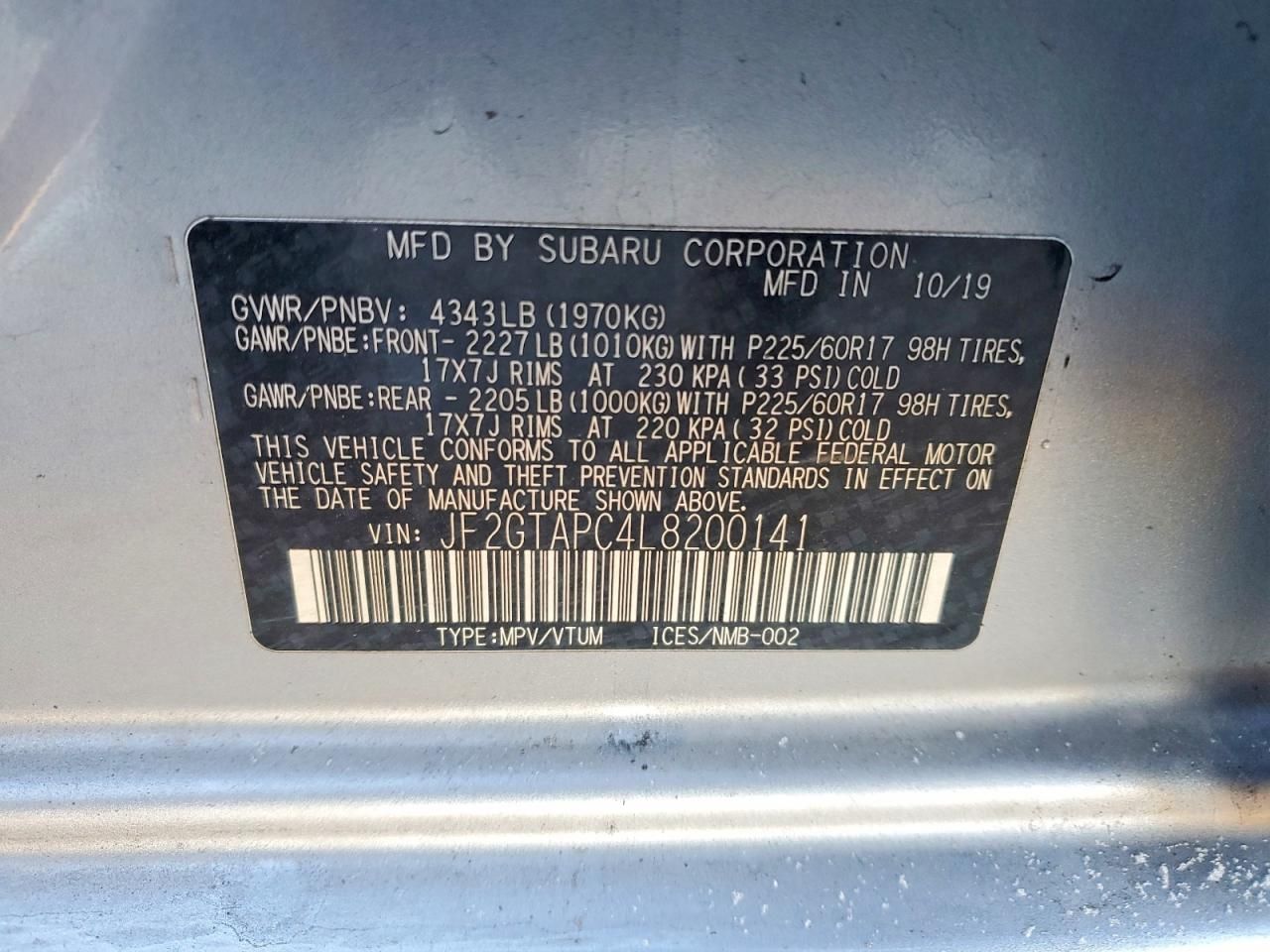 2020 Subaru Crosstrek Premium