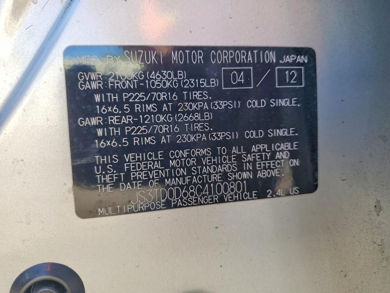 2012 Suzuki Grand Vitara Premium