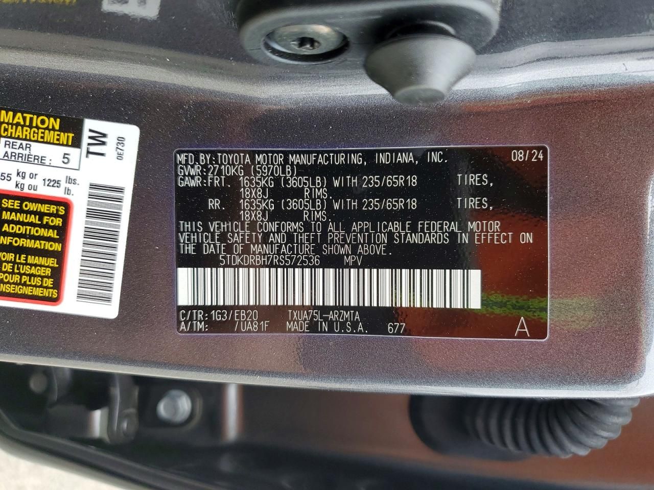 2024 Toyota Highlander le