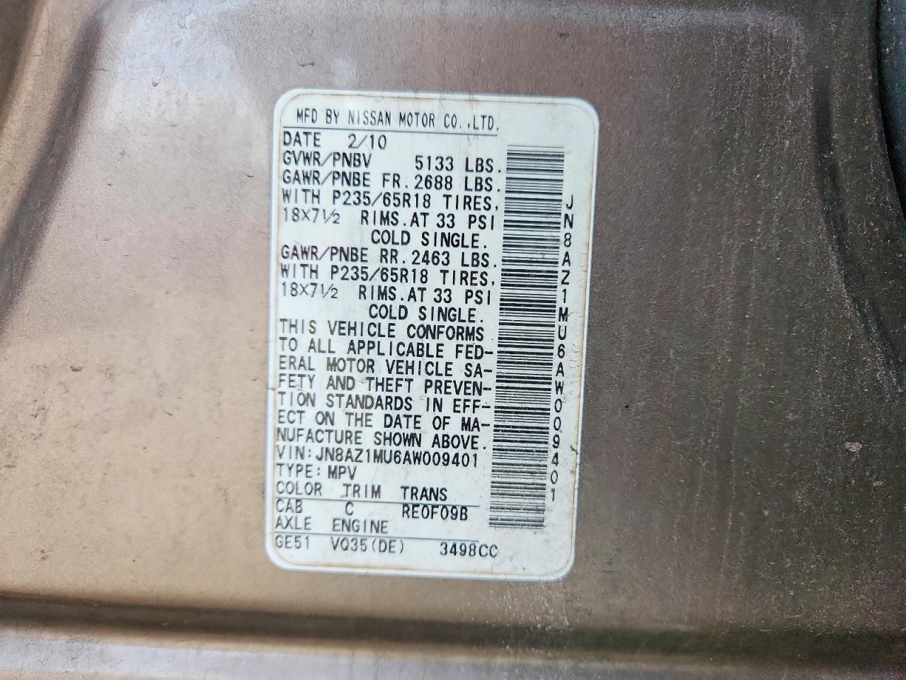 2010 Nissan Murano s