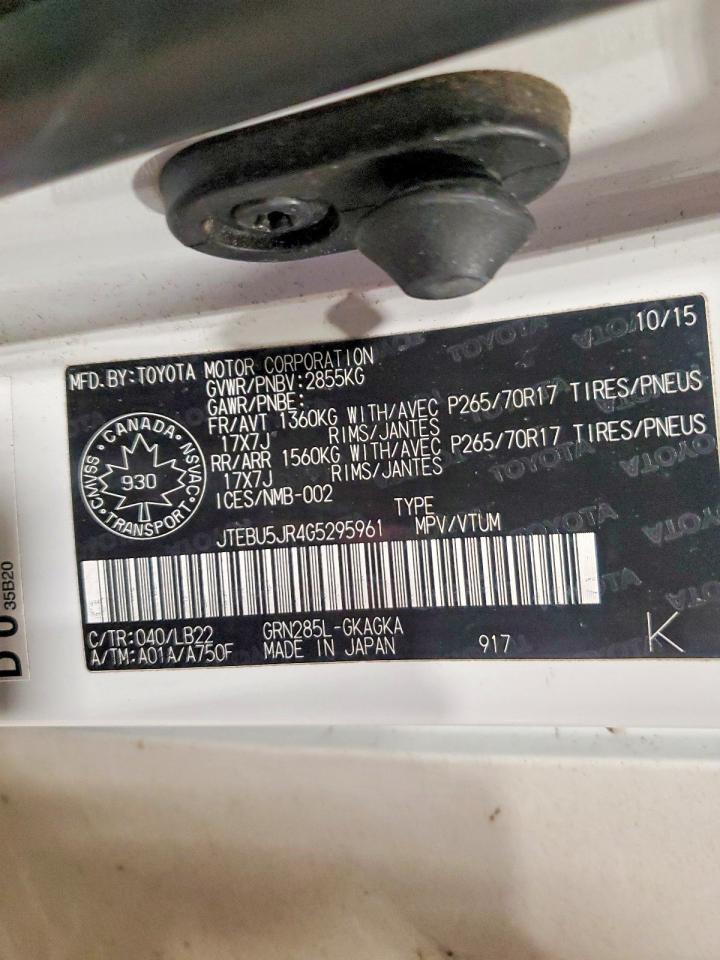 2016 Toyota 4runner SR5