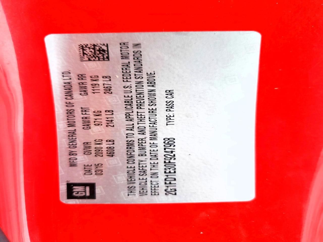 2015 Chevrolet Camaro lt