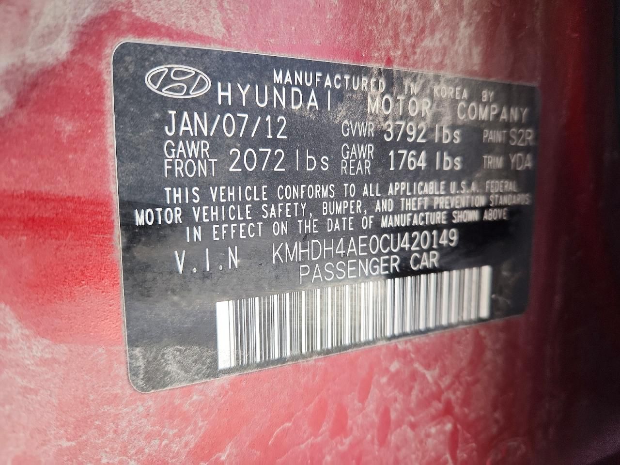 2012 Hyundai Elantra gls