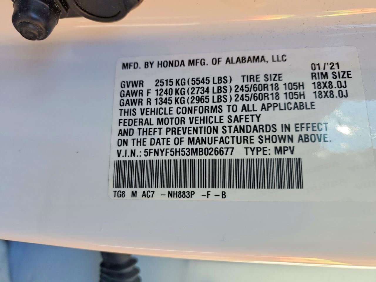 2021 Honda Pilot exl