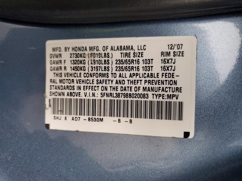 2008 Honda Odyssey exl