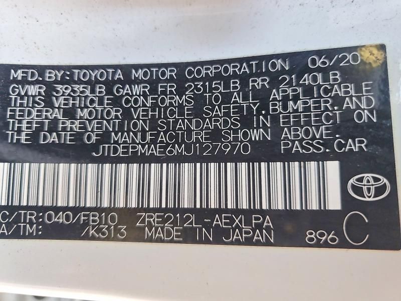 2021 Toyota Corolla le