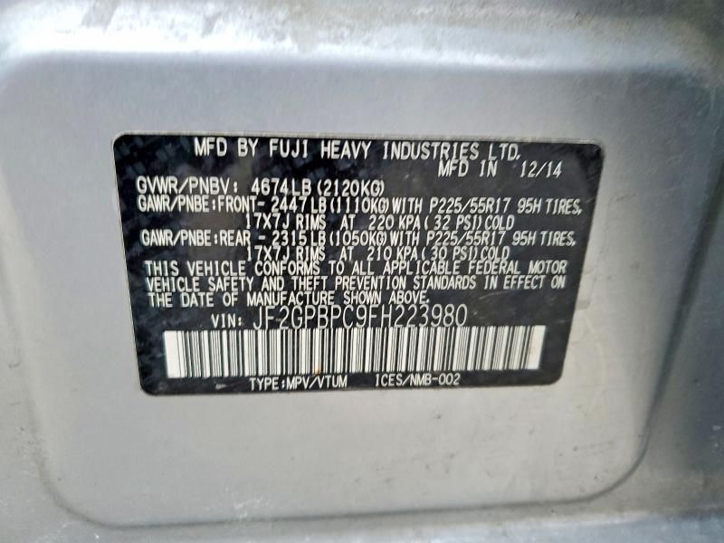 2015 Subaru Xv Crosstrek 2.0i Hybrid Touring