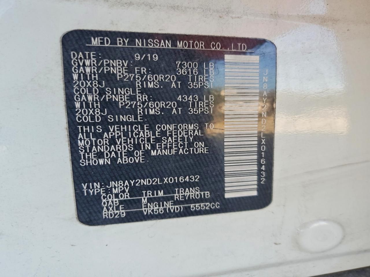 2020 Nissan Armada sv