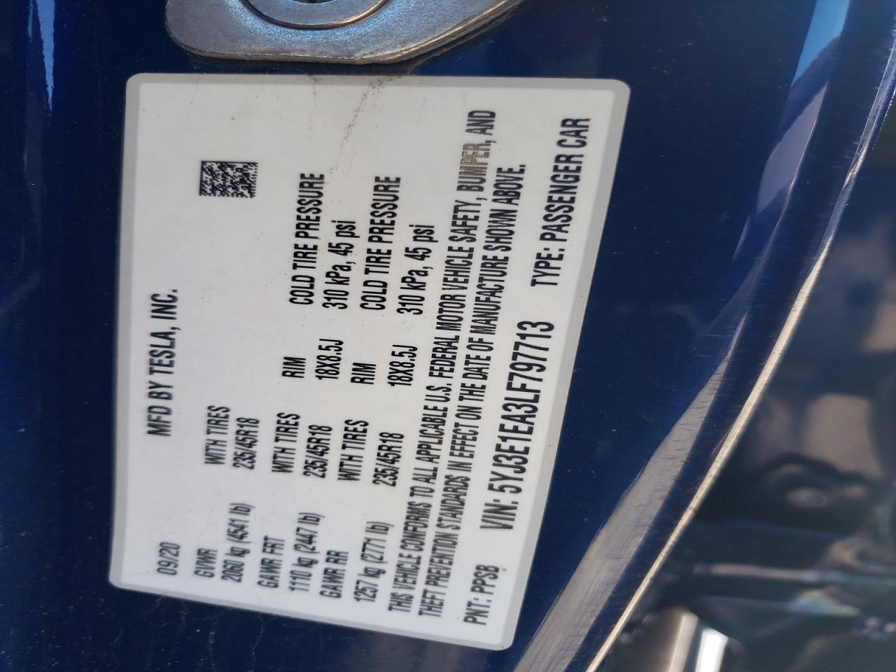 2020 Tesla Model 3
