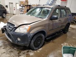 Honda salvage cars for sale: 2006 Honda Cr-v lx