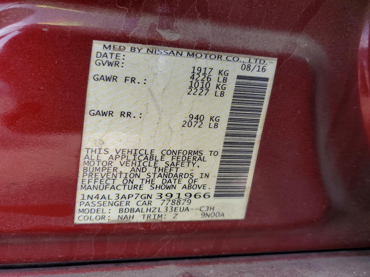 2016 Nissan Altima 2.5