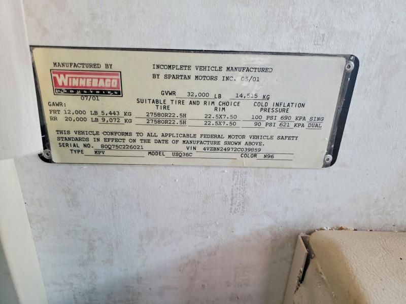 2002 Spartan Motors Motorhome 4VZ