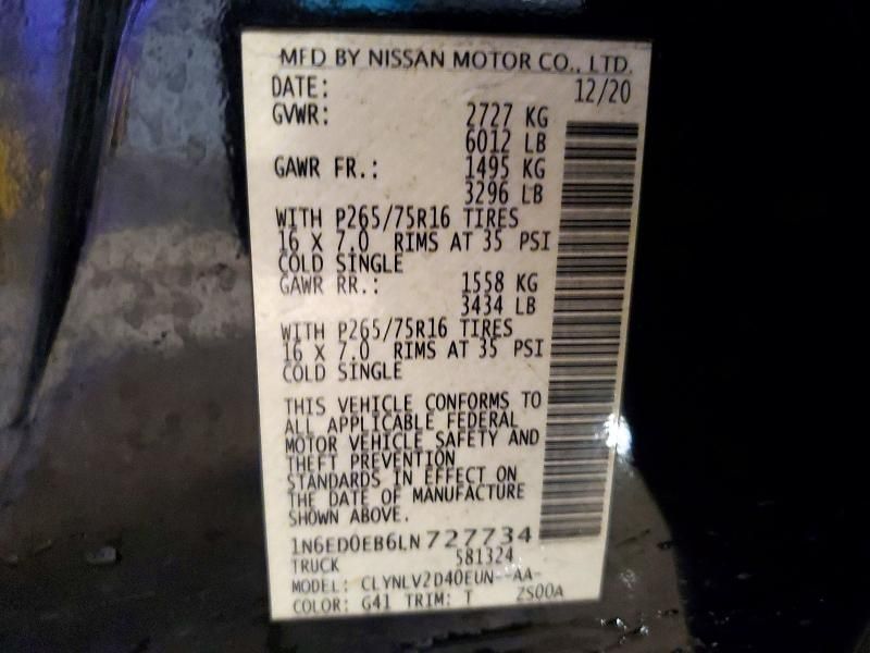 2020 Nissan Frontier s